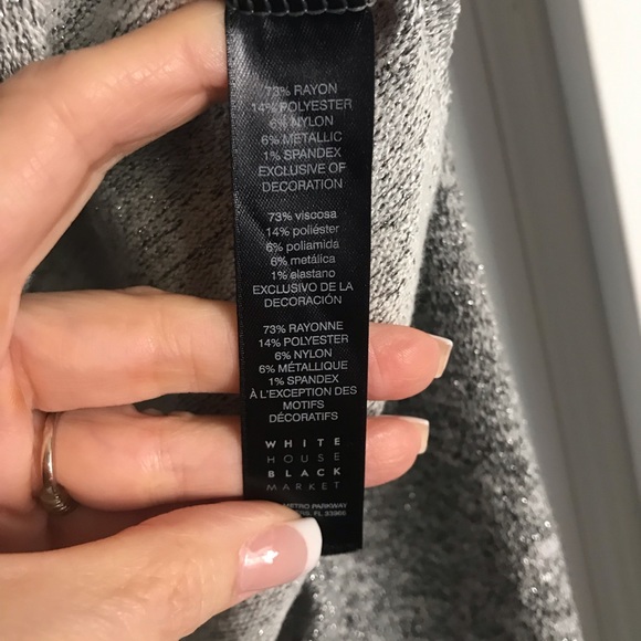 WHBM Gray Layered Sweater With Metallic Thread - Picture 8 of 8